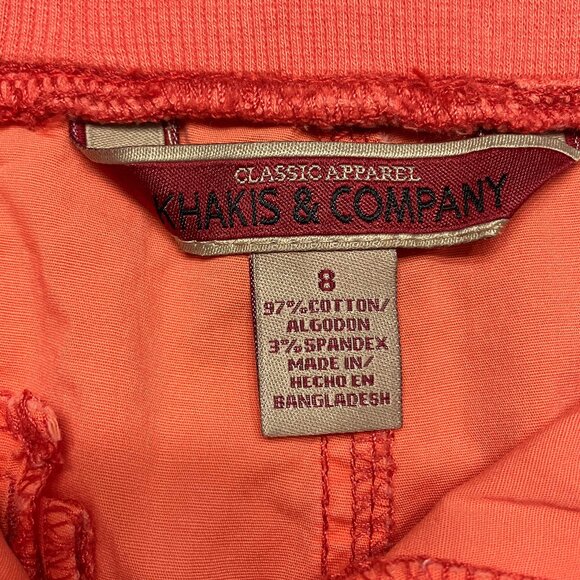 NWT Khaki & Company Women's Stretch Coral Lily Short Size 8 - Picture 2 of 7